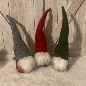 Hobby Lobby 2017 Festive Gnome Trio - Gray, Red, and Green